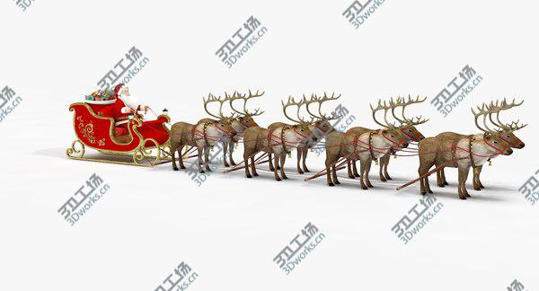 images/goods_img/20210312/3D Santa in Sleigh with Reindeers model/4.jpg